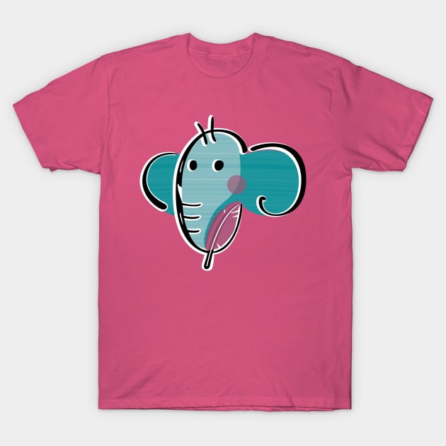 Elephant Holding a Feather T-Shirt by elephantfeather